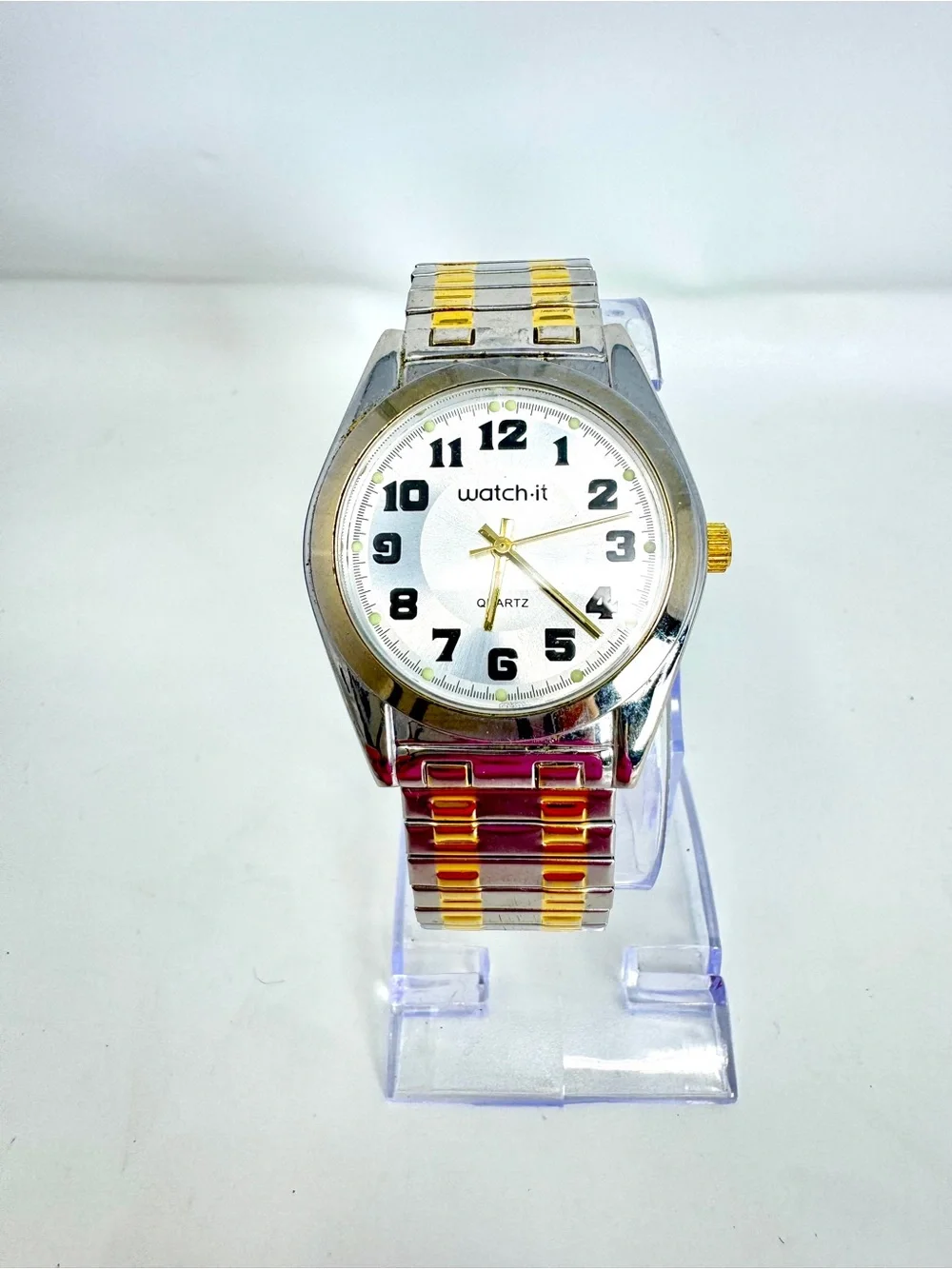 Watch-It MLN3210 Two-Tone Classic Expansion Band Watch - Excellent Condition New